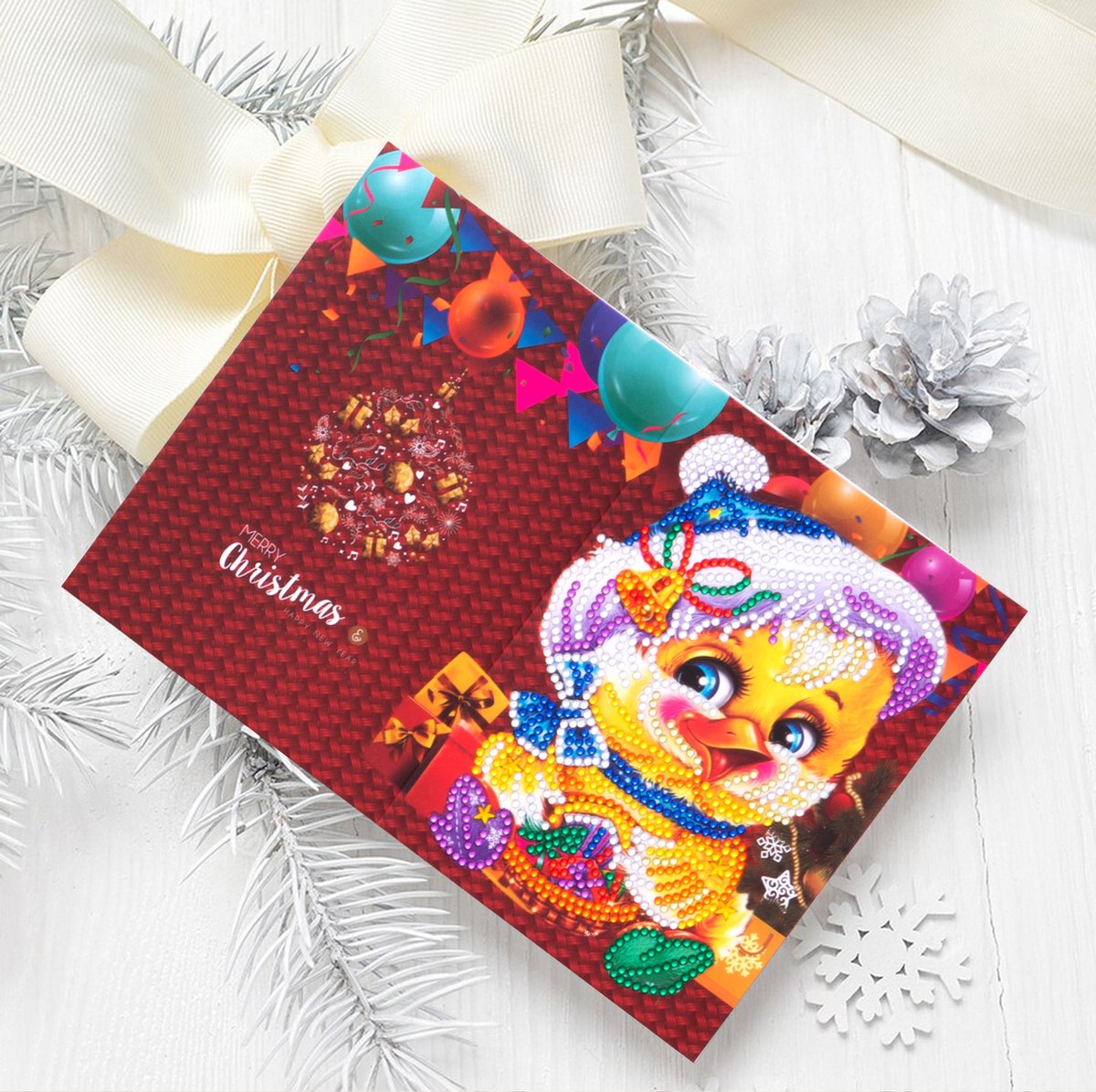 Huntex Diamond Painting Kerstkaarten - 8 Stuks 13x18cm - Complete Set — afbeelding 7