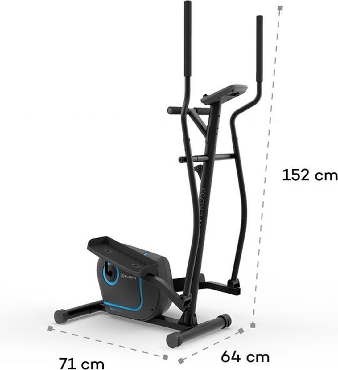 Kraftfit Crosstrainer, Stepper voor Thuis, Stille Hometrainer, Fitnessapparaat voor Thuis, Elliptische Trainer met 12 kg Vliegwiel, 8 Weerstandsniveaus, Tablethouder, Pianozwart thumbnail 7