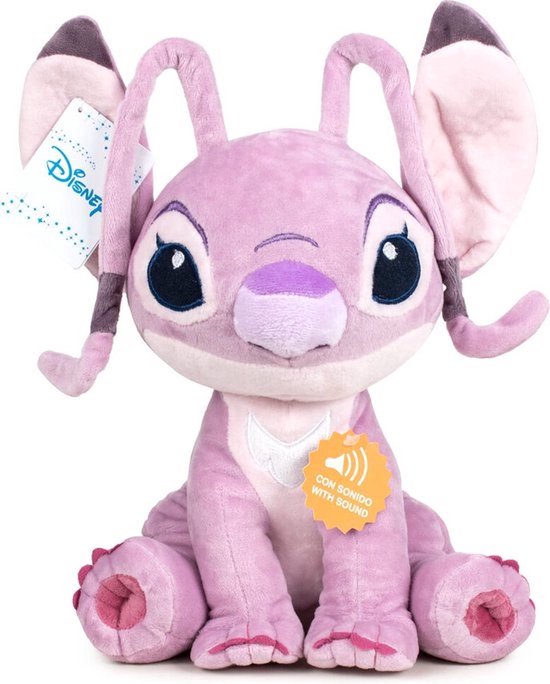 Angel - Disney Lilo & Stitch Pluche Knuffel (Roze) + Geluid XL 60 cm  {Speelgoed... | bol