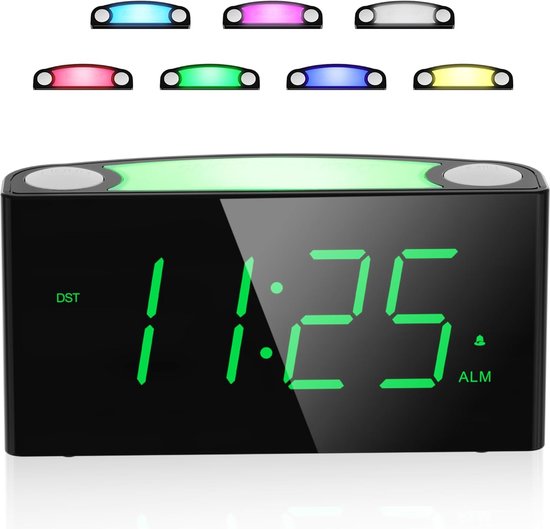 Digitale Wekkerradio met Verstelbare Helderheid en Snooze Functie - Groot Display - Wekker met Geluidsvolume Aanpassing - Geschikt voor Slechthorenden - Ideale Wekker voor Slaapkamer - Elektronische Klok met Digitale Tijdweergave