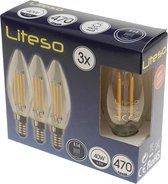 Liteso led kaarslampen 4,5 watt E14 voordeelverpakking 3 stuks