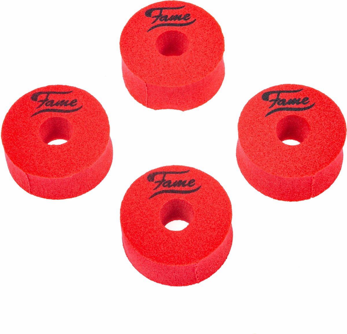 Fame Cymbal Washers Felt 40mm x 16mm, Red, x4 - Accessoire voor bekkens