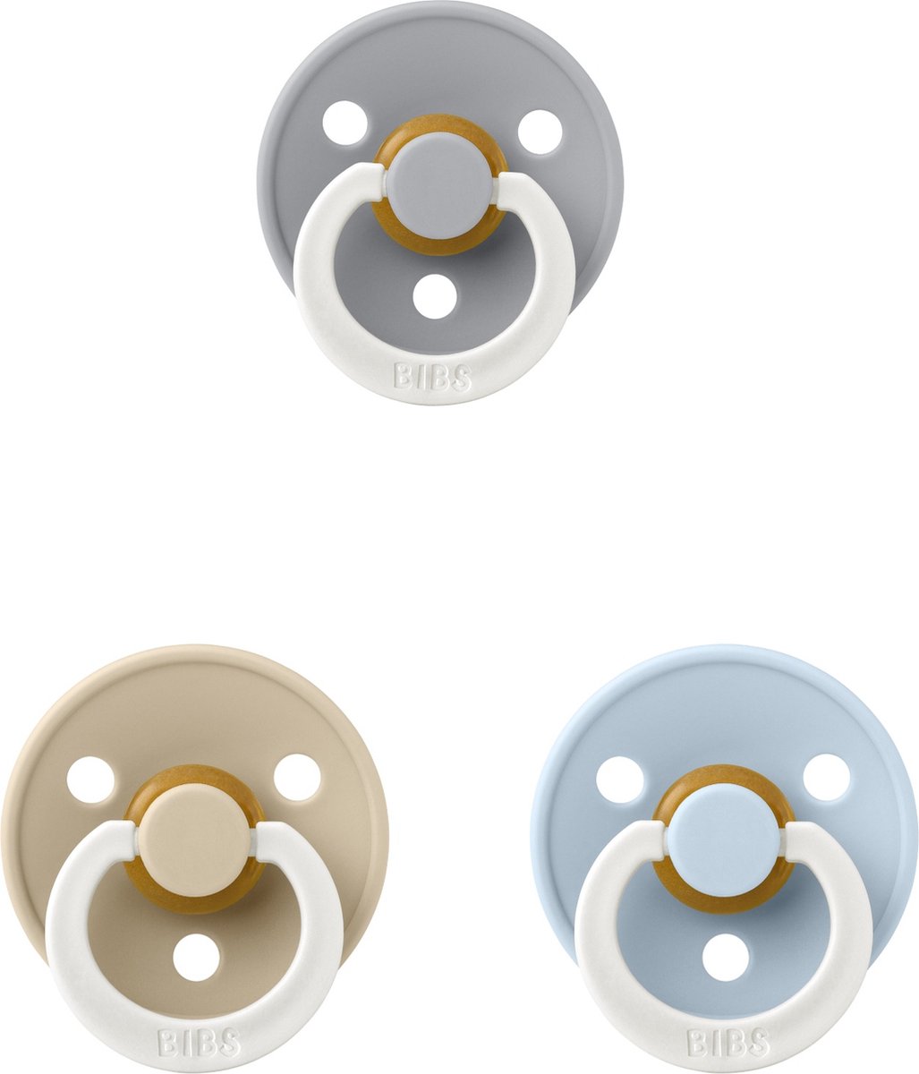 Goedkoopste Bibs fopspeen 0-6 maand set Glow 3 stuks Cloud Glow,Vanilla Glow en Baby Blue Glow maat 1