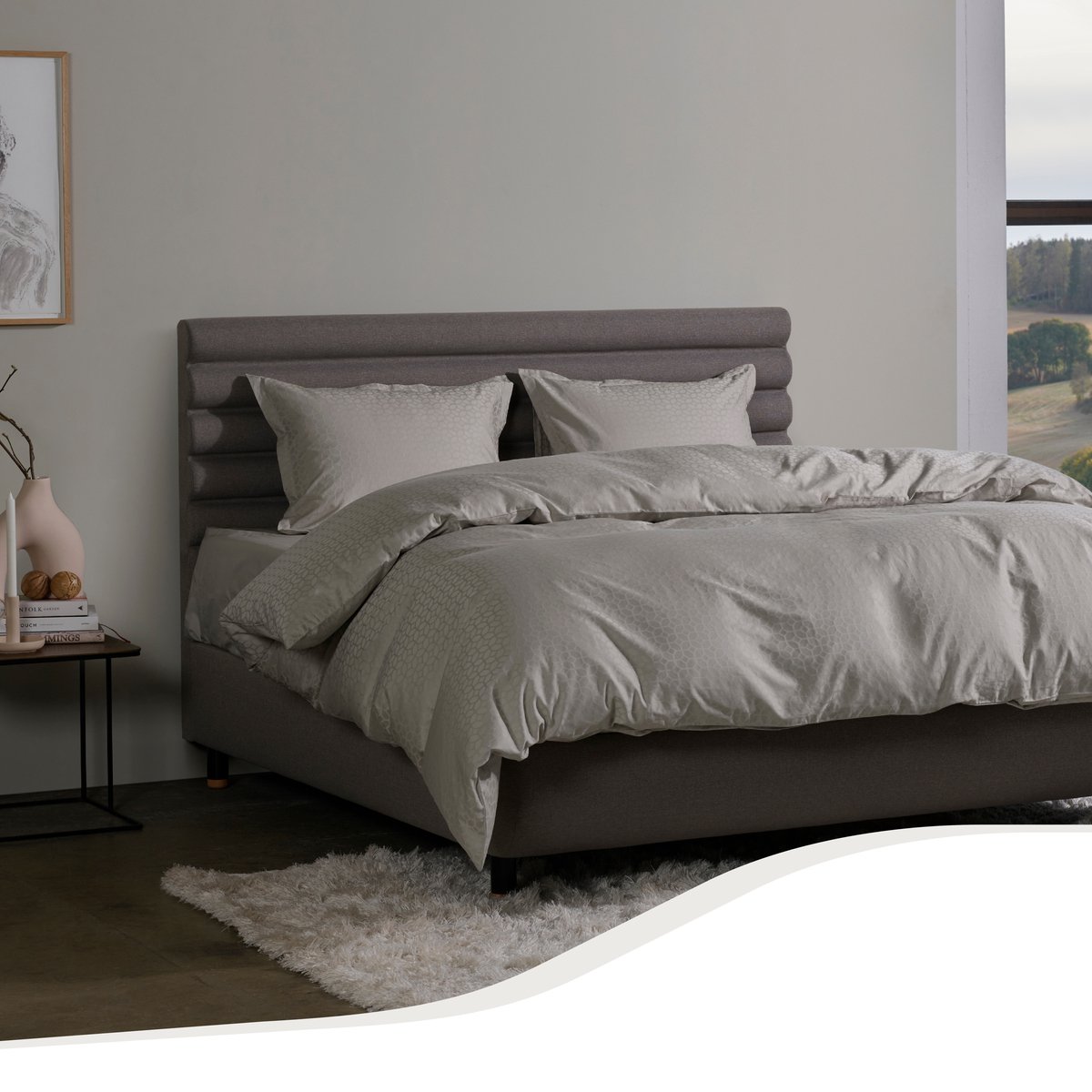 Home by TEMPUR® Dekbedovertrek 140 x 200 cm – Nature – Katoensatijn – Strijkvrij – Geschikt Voor Droger – excl. kussensloop