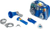 Klein Toys politiekoffer - zaklamp, walkietalkie, megafoon, handboeien met sleutel en politiebadge - incl. licht- en geluidseffecten - blauw