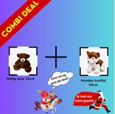 SInterklaas deal | ALLEEN VANDAAG! | Grote bruine hond 70CM en Bruine teddy bear 25CM