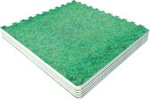 Tapis de protection de sol pour salle de sport (6 tapis + 12 embouts) Aspect herbe - Vert