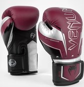 Venum Elite Evo (kick)bokshandschoenen Bordeaux Zilver 16 OZ