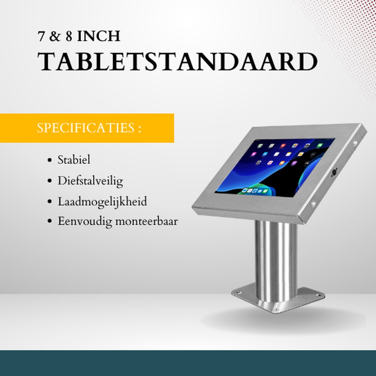 Karoten Tablethouders voor bed, iPad houder bed met drie stabiele aluminium armen, tablethouder, tafel voor tablets, mobiele telefoons en met een scherm van 4,5 - 12,9 inch
