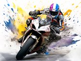 Motor Racer Poster A1+ Formaat - Motor Racing - TT Assen - Race - Street Art (610x915mm)