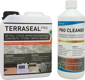 Terraseal Pro 2,5Liter + 1 Liter Tergeo Pro Cleaner - Beton en steen impregneer - Terras impregneren - Tuintegels impregneren - Nano Coating