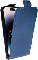 Rosso Element Verticale Flip Case Geschikt voor Apple iPhone 15 Pro | Portemonnee Book Case | Hoesje met Pasjeshouder | Magneetsluiting | Twee Pasjes | Blauw
