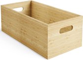 Boîte de rangement Essentials L Fabriquée à 100% en bambou certifié FSC, Empilable et robuste - Boîte d'organisation pour Cuisine Bureau Chambre d'enfant Ménage Boîte en bois sans plastique et écologique