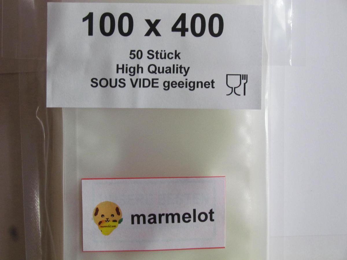 Marmelot Vacuumzakken 10x40 cm 50 stuk met Microstructuur voor alle Merken Vacuum Sealers