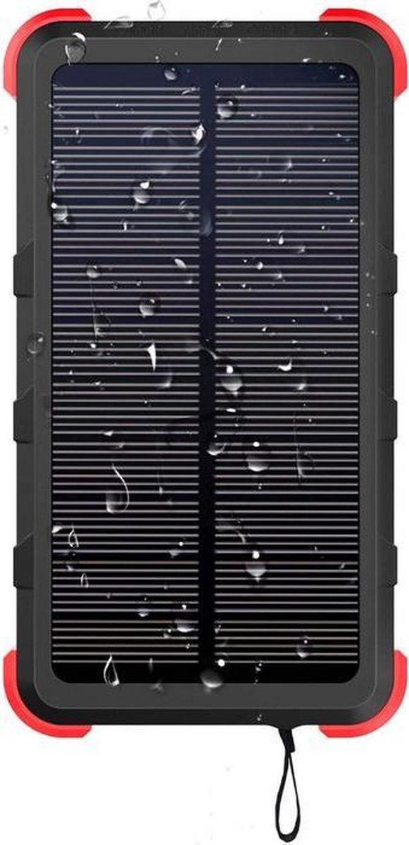Outxe Solar Rugged Power Bank 10000mAh Zwart/Rood