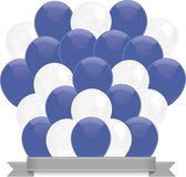 Ballons bleu foncé / blanc (30PCS)