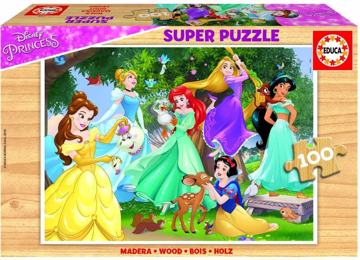 Afbeelding van product Educa HOUT: Disney Prinsessen -100 stukjes