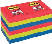 Post-it® Super Sticky Notes Kleurenset Bora Bora - Poppy, Neon groen, Sapphire - 12 stuks