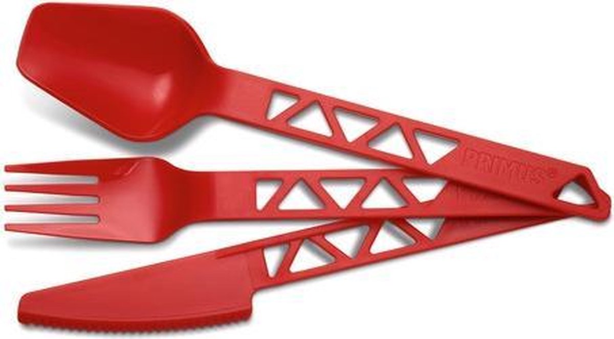 PRIMUS LIGHTWEIGHT TRAIL CUTLERY - LICHTGEWICHT BESTEKSET - ROOD