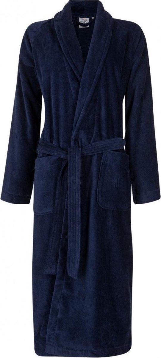 Badrock Badjas marineblauw - 100% katoen badjas - blauwe badjas sjaalkraag - badjas heren - badjas dames - unisex