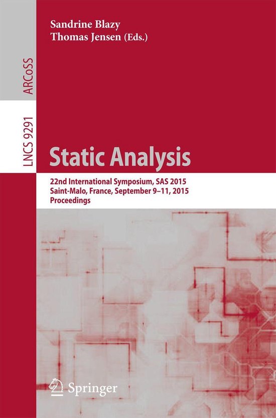 Springer Nature Proceedings Computer Science - Static Analys ... - cover