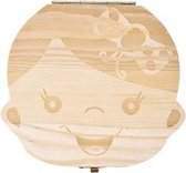 Houten tandendoosje - meisje