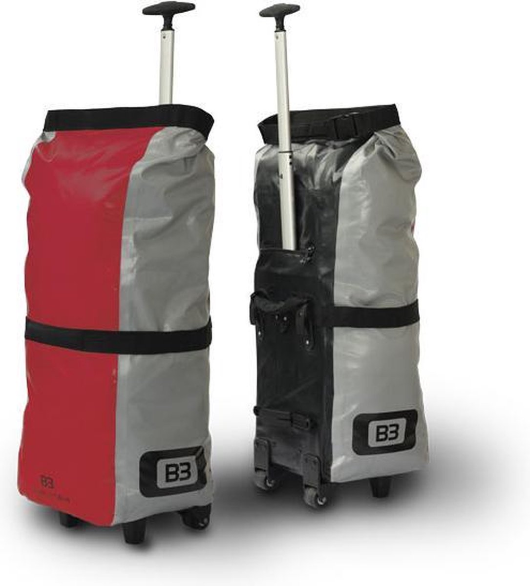 B3bag extra grote waterdichte trolley - 2 bags - 68 - rood/grijs | bol.com