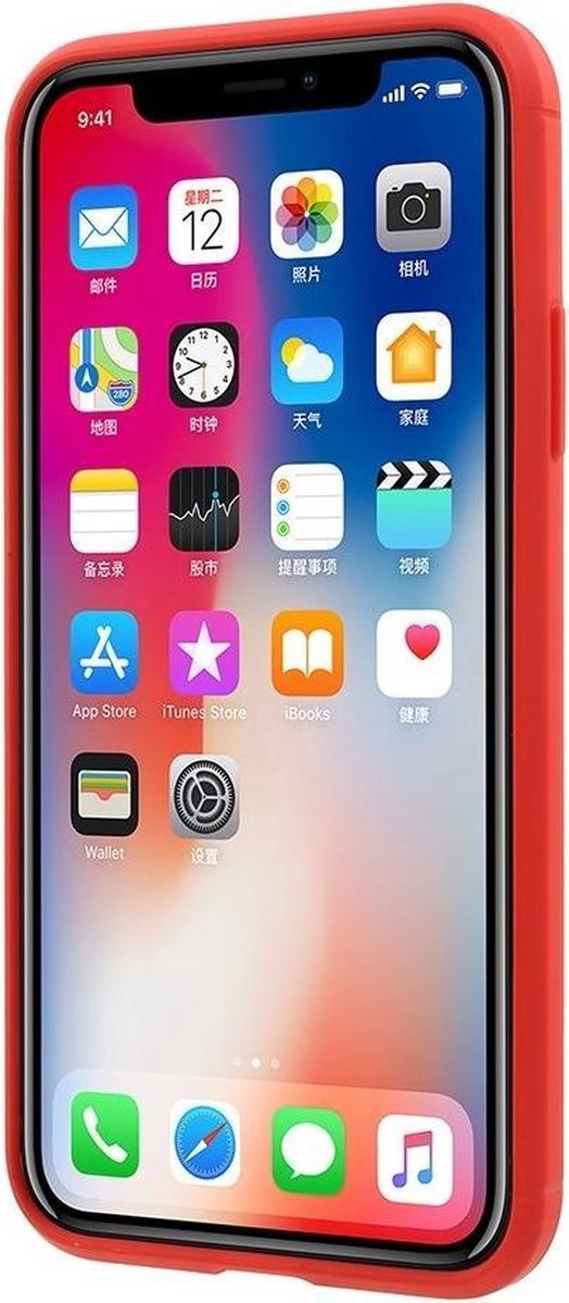 Just in Case Apple iPhone X Back Cover Soft TPU Rood