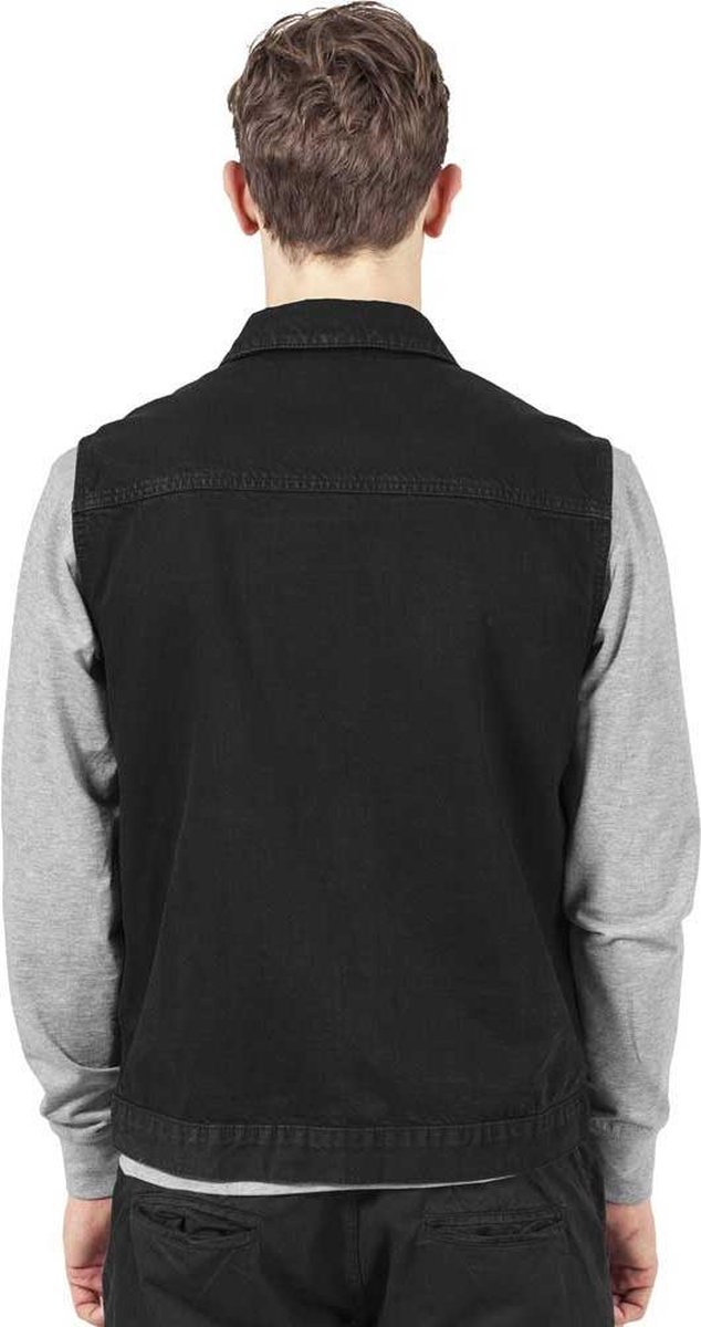 Basic heren mouwloos spijkerstof vest denim zwart - L - Urban Classics |  bol.com