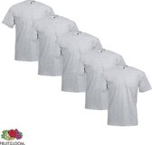 Fruit of the Loom - 5 stuks Valueweight T-shirts Ronde Hals - Heather Grey - XXL