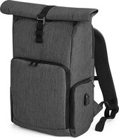 Q-tech charge roll-top backpack, Kleur Granite Marl