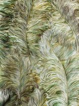 Exclusief behang Profhome 822203 vinylbehang gestempeld met veren glimmend groen loofgroen goud bruingroen 5,33 m2