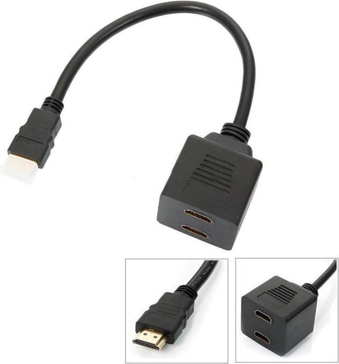 HDMI splitter - Dubbel beeldscherm - 2 HDMI poort verdeler | bol.com