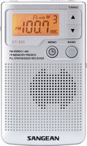 Sangean Pocket 250 - DT-250 - Zakradio, AM/FM, batterijen - Zilver