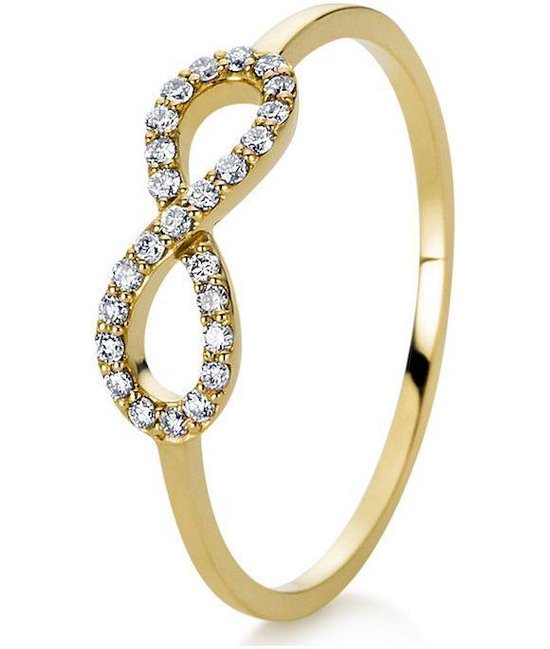 Diamond Ring - Infinity - 14K 585 / - Geel goud - 0,12 ct. | bol.com