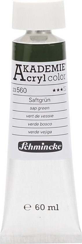 Schmincke AKADEMIE® Acryl color , sap green (560), semi-transparant, 60 ml, 1 fles