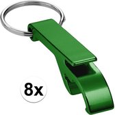 8x Flesopener sleutelhanger - groen - opener