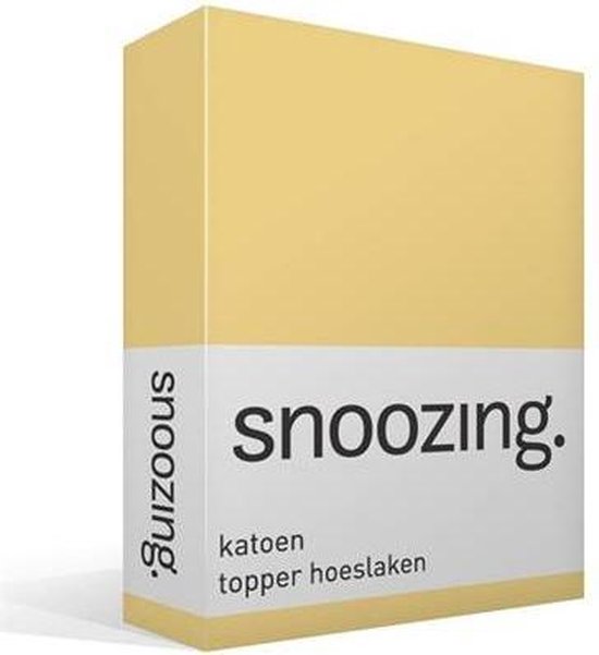 Snoozing - Katoen - Topper - Hoeslaken - Eenpersoons - 90x220 cm - Geel