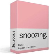 Snoozing - Flanel - Hoeslaken - Topper - Tweepersoons - 140x200 cm - Roze
