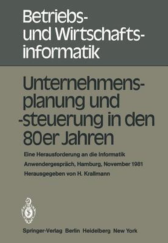 Unternehmensplanung und -steuerung in den 80er Jahren - cover