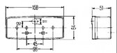 3 kamer achterlicht Rechts met kentekenverlichting 158x64x51 mm