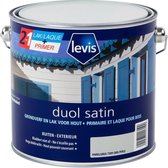 Levis Duol - Hout Buiten - Primer & Lak - Satin - Parelgrijs - 2.5L