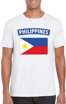 T-shirt met Filipijnse vlag wit heren M