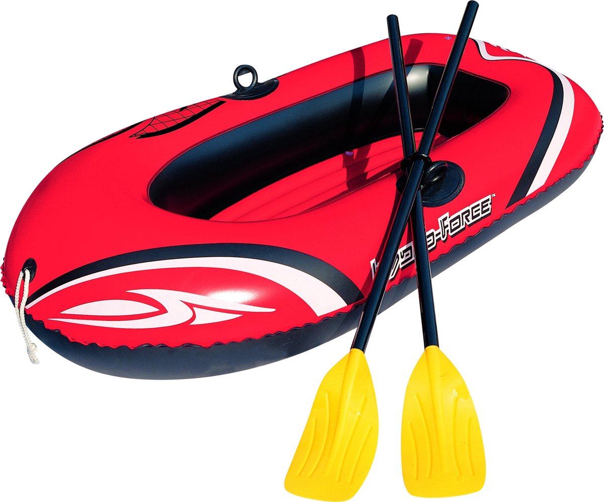 Opblaasbare rode raft boot met peddels 155x93cm
