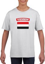 Jemen t-shirt met Jemenitische vlag wit kinderen 158/164