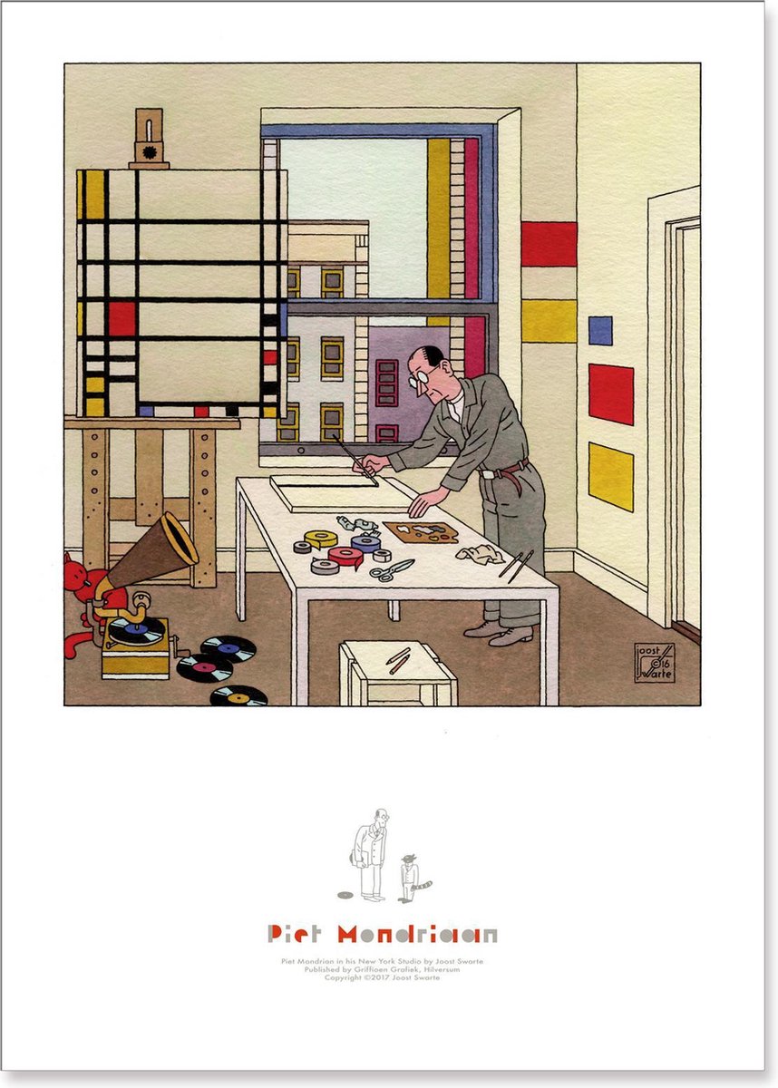 De Stijl - Joost Swarte - Kunstposter Piet Mondriaan