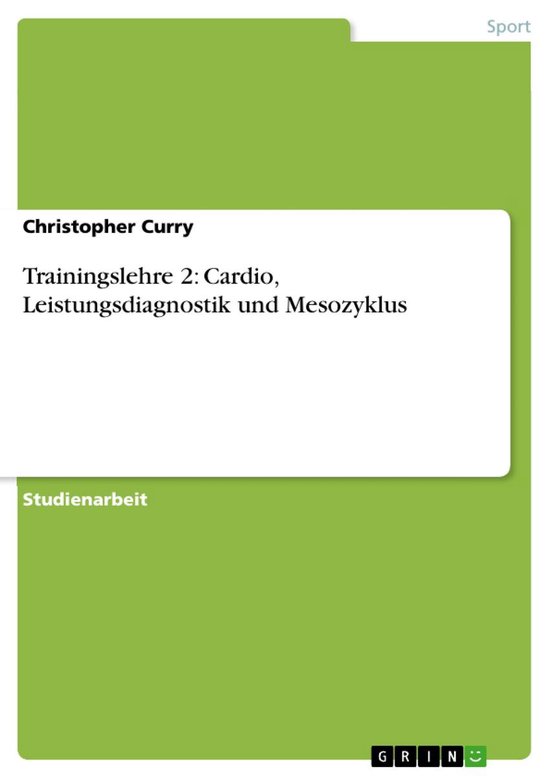 Trainingslehre 2: Cardio, Leistungsdiagnostik und Mesozyklus - cover
