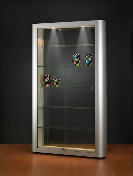 Verdragen Sophie Pijnboom Luxe vitrinekast aluminium 118,6 cm met brede randen | bol.com