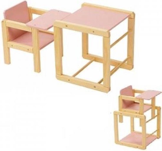 Playwood Poppen Kinderstoel Met Tafel Roze |