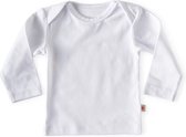 Little Label - baby shirt lange mouw - white - maat: 74 - bio-katoen